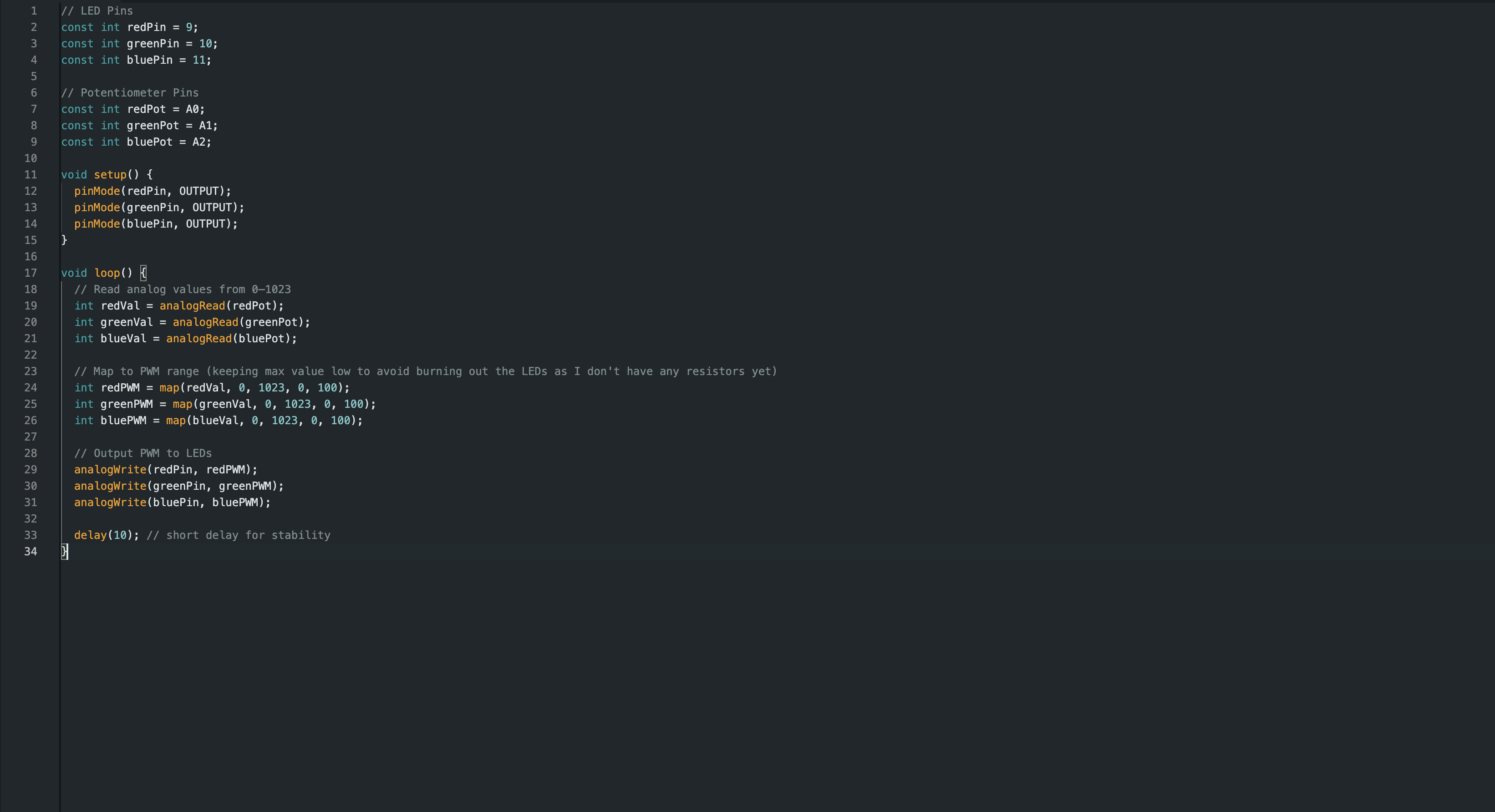 Screenshot of my code for the final P2 circuit.